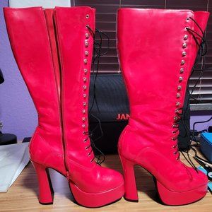 Ellie Easy-Z Boots in Red Patent Sz 12